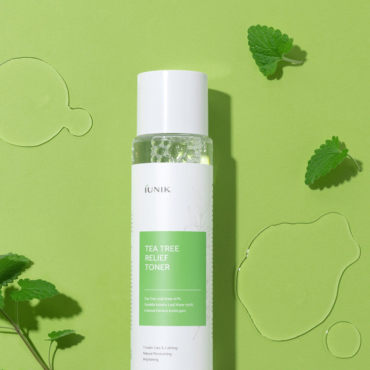 iUNIK Tea Tree Relief Toner with swatch